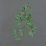 Artificial eucalyptus spray COBAR with flowers, crossdoor, green, 26"/65cm