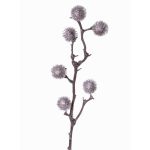 Artificial thistle branch ROBBY, silver, 31"/80cm, Ø1.6"/4cm