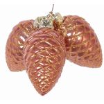 Copper fir cones ZENTA, Christmas tree decoration,3 pcs, copper, 4.3"/11cm