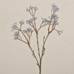 Artificial gaultheria branch BENZO with berries, glitter, silver, 16"/40cm