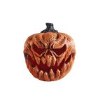 Halloween decoration pumpkin FLANKY, orange, LED, 10"/25cm