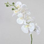 Artificial Phalaenopsis orchid spray OPHELIA, white, 31"/80cm