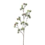 Decorative branch Cedar SNALTI with pine cones, frosted, white-green, 26"/65cm