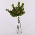 Artificial fir branches BERNAHE in a bunch, with cones, green, 14"/35cm