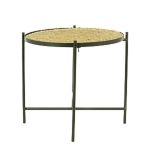 Round industrial coffee table AMARACHI, brown-black, 24"/62cm, Ø17"/43cm