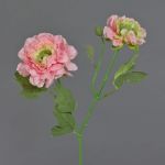 Künstlicher Zweig Ranunkel SAGARA, rosa-grün, 45cm, Ø5-9cm