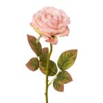 Artificial flower rose DRINT, pink, 24"/60cm, Ø4.1"/10.5cm