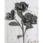 Decorative camellia branch RANIA, black, 3ft/95cm, Ø8"/20cm