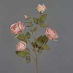 Artificial rose spray SITARA, dusky pink, 30"/75cm, Ø2"-3.1"/5-8cm