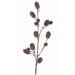 Artificial fir spray TEGMEN with fir cones, dark brown, 3ft/100cm