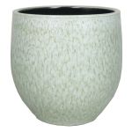Ceramic flower pot ELIEL, speckled, mint green-white, 8"/20cm, Ø8"/20cm