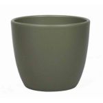 Ceramic pot for plants TEHERAN BASAR, olive green matt, 8"/19,5cm, Ø9"/22,5cm