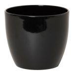 Ceramic pot for plants TEHERAN BASAR, black, 4.7"/12cm, Ø5.3"/13.5cm