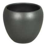 Flower pot URMIA BASAR, ceramic, anthracite matt, 9"/24cm, Ø11"/27cm