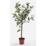 Artificial olive tree ALBERTO, real trunk, with fruits, 26"/65cm