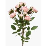 Artificial roses branch TOSSA, light pink, 22"/55cm