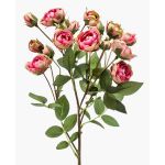 Artificial roses branch TOSSA, pink-green, 22"/55cm