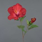 Artificial flower Hibiscus OAHU with flowers, red, 26"/65cm