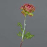 Faux flower Ranunculus ELORIO, pink-green, 20"/50cm