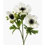 Fake windflower RUBINA, white, 22"/55 cm