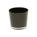 Plant pot ALENA, glass, black, 3.7"/9,5cm, Ø4.5"/11,5cm