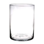 Cylindrical glass vase SANYA EARTH, clear, 10"/25cm, Ø7"/18cm