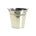 Decorative zinc bucket DEVIS with handle, silver, 6"/15cm, Ø7"/19cm