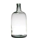 Decorative bottle NIRAN, glass, recycled, clear-green, 16"/40cm, Ø7.5"/19cm
