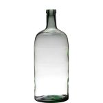 Decorative bottle NIRAN, glass, recycled, clear-green, 20"/50cm, Ø7.5"/19cm