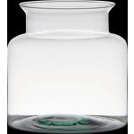 Glass candle holder KARIN EARTH, recycled, clear, 7.5"/19cm, Ø7.5"/19cm