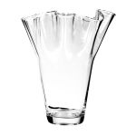 Glass flower vase JODY EARTH, transparent, 12"/30cm, Ø8"/21cm