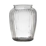 Glass vase NOLAN, vertical stripes, clear, 8"/19,5cm, Ø6.1"/15,5cm