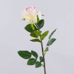 Artificial rose SUNJIK, pink-cream, 30"/75cm, Ø2.8"/7cm