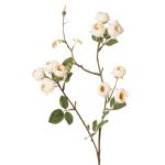 Artificial cabbage rose branch LORRAINE, Eco Collection, cream-yellow, 26"/65cm, Ø1"/2,5cm