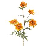 Decorative branch Chrysanthemum PRUDENCE, Eco Collection, yellow-orange, 30"/75cm, Ø2"-2.6"/5-6,5cm