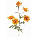 Decorative branch Chrysanthemum PRUDENCE, Eco Collection, yellow-orange, 30"/75cm, Ø2"-2.6"/5-6.5cm