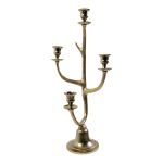 Aluminium Geweih Kerzenhalter ALLEANDRO für Stabkerzen, gold, 58cm