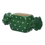 Ceramic plant pot in the shape of a sweet AMIEL with polka dots, green-white, 8"x3.3"x3.1"/20,5x8,5x8cm