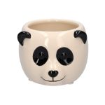 Übertopf Panda KIRINA aus Keramik, weiß-schwarz, 9,3x8,4x6,5cm
