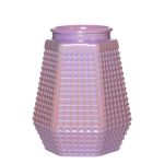 Hexagon Glass Vase DEMETRIOS check pattern, pink, 7.1"/18cm, Ø5.1"/13cm