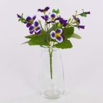 Decorative artificial pansy BAHNY on a stem, violet-purple, 9"/22cm