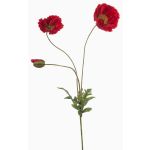 Decorative poppy branch SCHUNRA, red, 30"/75cm