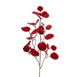 Fake eucalyptus spray INDALA with fruits, red, 33"/85cm