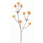 Fake thistle spray (Eryngium) LOUKAS, yellow-orange, 18"/45cm, Ø0.4"-0.6"/1-1.5cm