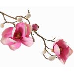 Fake magnolia KOSTAS, pink-fuchsia, 22"/55cm, Ø2.4"-3.1"/6-8cm