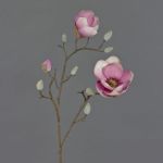 Fake magnolia KOSTAS, light pink-dark pink, 22"/55cm, Ø2"-3.1"/5-8cm