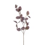 Fake eucalyptus branch MAXEN with fruits, purple-grey, 30"/75cm