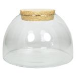 Candy jar with cork lid MARENO, clear, 6.7"/17cm, Ø9"/24cm
