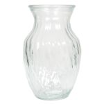 Table vase made of glass CATLYN with twisted grooves, clear, 8"/20cm, Ø5"/13cm