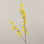 Fake forsythia branch SUKOTI with blossoms, yellow, 30"/75cm